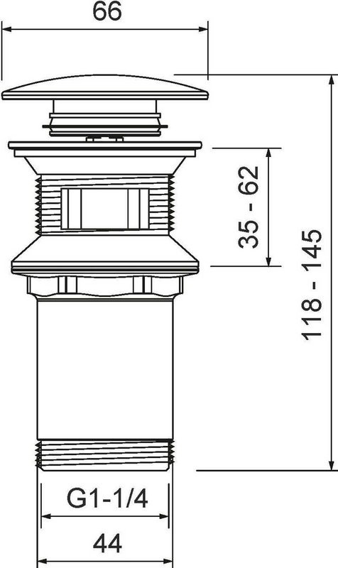 Донный клапан для раковины Timo 8011/16 с переливом, матовый белый