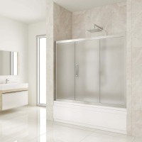 Шторка на ванну Kubele DE019 P3-MAT-CH 180х150 см, профиль хром