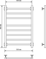 Полотенцесушитель электрический Ника Step-2 80/50 черный матовый, R