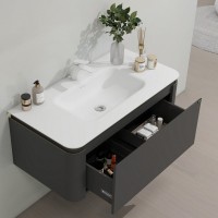 Тумба с раковиной Black&White Universe 120 подвесная, P02 sparkle grey, с ящиком