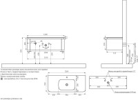 Тумба с раковиной Black&White Universe 120 подвесная, P02 sparkle grey, с ящиком