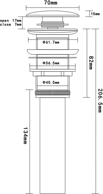 Донный клапан для раковины AQUAme AQM7002-0MDG без перелива, матовый темно-серый