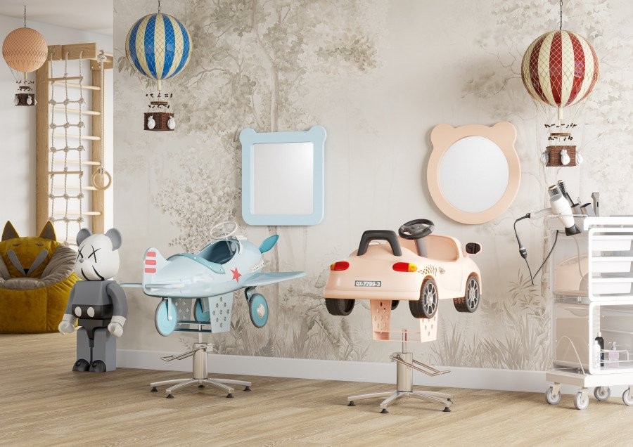 Зеркало AQUATON Каспер Мишка круглое, розовое матовое