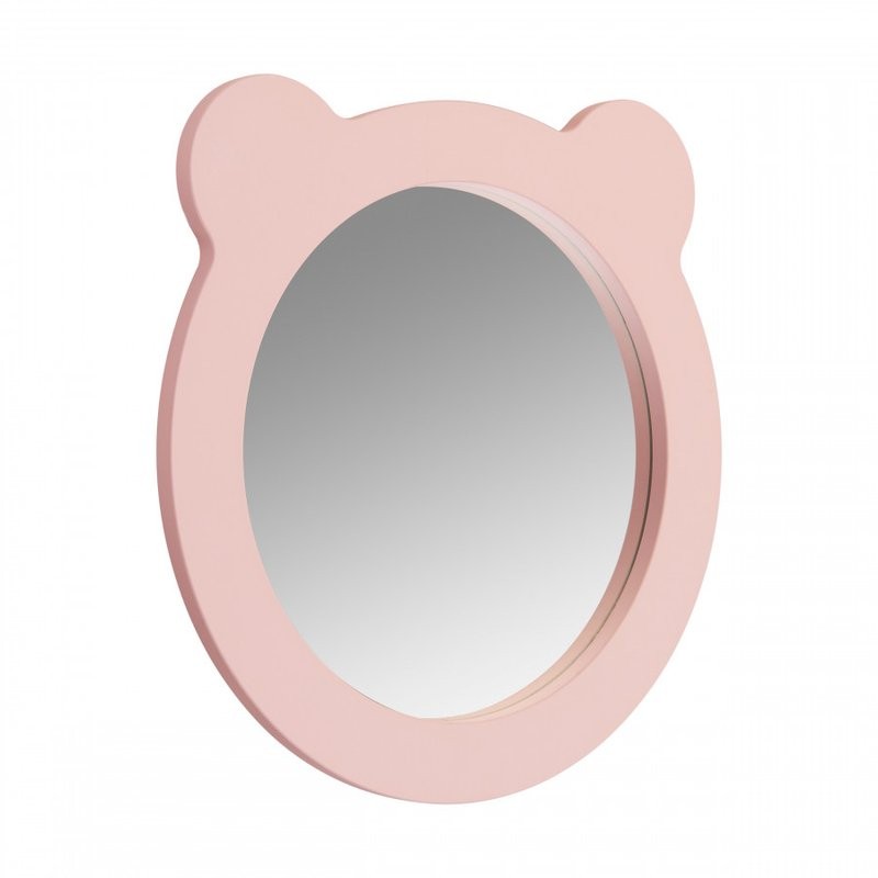 Зеркало AQUATON Каспер Мишка круглое, розовое матовое