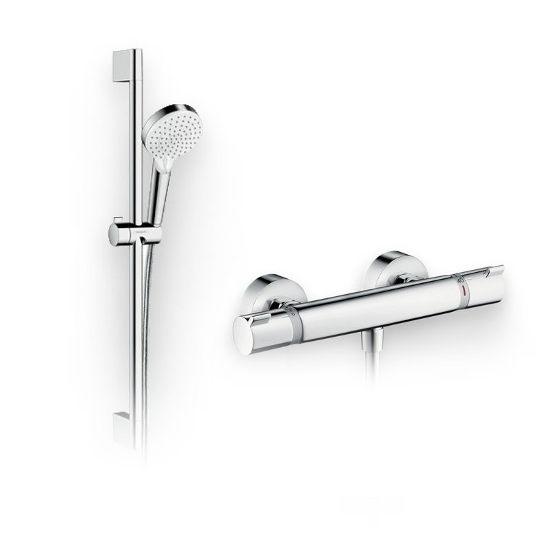 Душевой комплект Термостат Hansgrohe Ecostat Comfort 13116000 для душа + Гарнитур Crometta 1jet 650 26533400