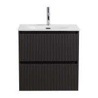 Тумба с раковиной BelBagno Uno-mini 60 подвесная, 2 ящика, матовая темно-серая