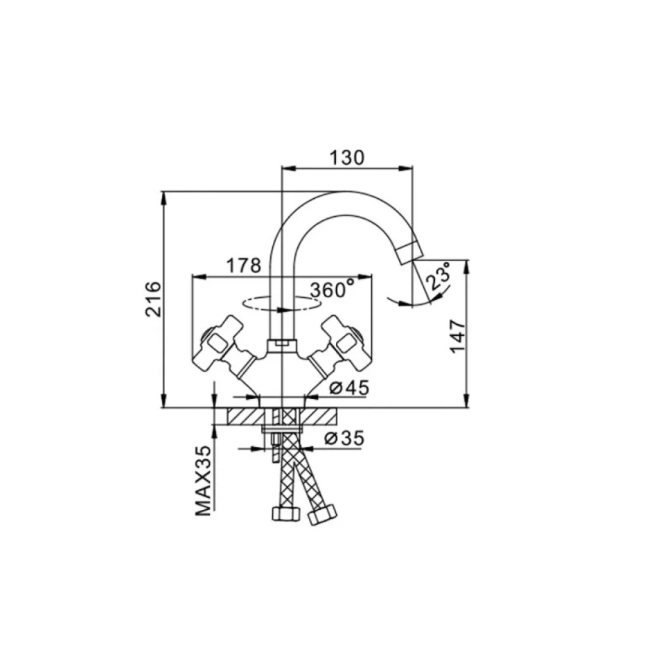 Смеситель для раковины Frap H18 F1318 хром