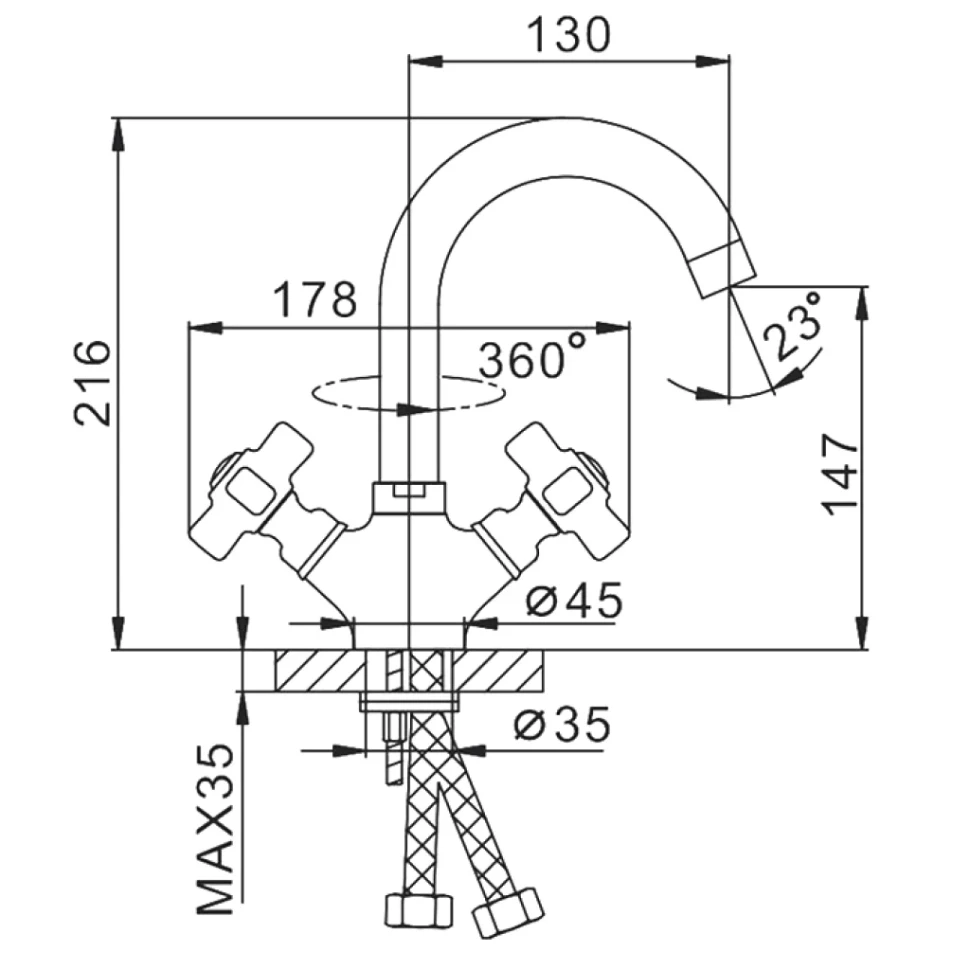 Смеситель для раковины Frap H18 F1318 хром