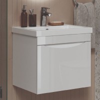Тумба с раковиной Velvex Vizo 50 подвесная, глянцевая белая