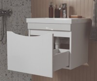 Тумба с раковиной Velvex Vizo 50 подвесная, глянцевая белая