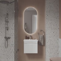 Тумба с раковиной Velvex Vizo 50 подвесная, глянцевая белая