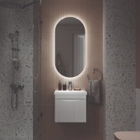 Тумба с раковиной Velvex Vizo 50 подвесная, глянцевая белая