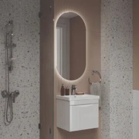 Тумба с раковиной Velvex Vizo 50 подвесная, глянцевая белая