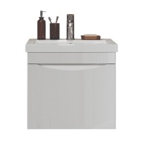 Тумба с раковиной Velvex Vizo 50 подвесная, глянцевая белая