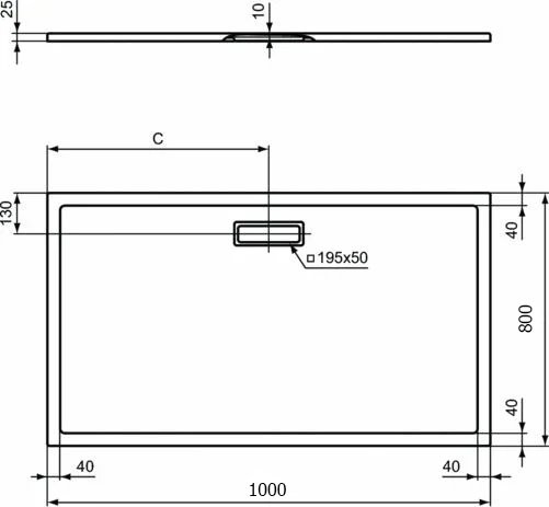Поддон для душа Ideal Standard Ultra Flat New 100x80 прямоугольный с сифоном
