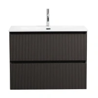 Тумба с раковиной BelBagno Uno-mini 90 подвесная, 2 ящика, матовая темно-серая