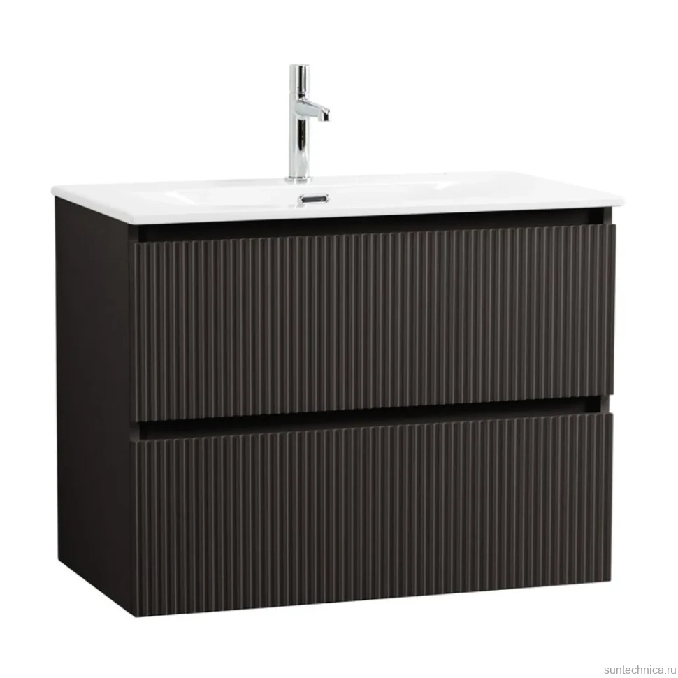 Тумба с раковиной BelBagno Uno-mini 90 подвесная, 2 ящика, матовая темно-серая
