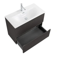 Тумба с раковиной BelBagno Uno-mini 90 подвесная, 2 ящика, матовая темно-серая