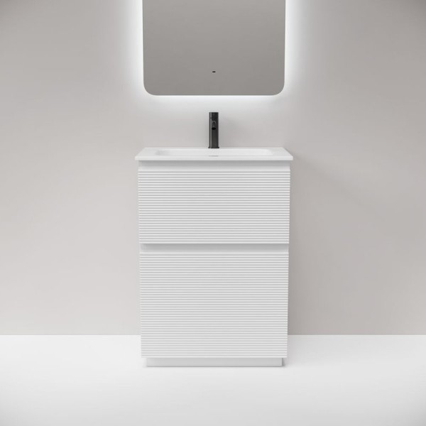 Тумба под раковину в ванную Sancos Folk Floor 590х445х850 мм, напольная с двумя ящиками, Bianco