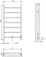 Полотенцесушитель электрический Двин J Neo 100/50 1"-1/2" полированный Полотенцесушитель электрический Двин J Neo 100/50 1"-1/2" полированный
