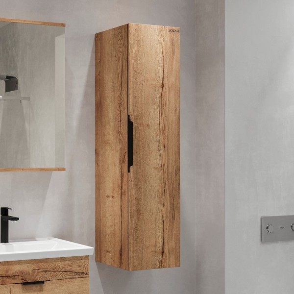 Шкаф пенал для ванной Grossman Форта 30 дуб галифакс, универсальный