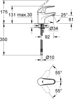 Смеситель для раковины Grohe Euroeco 32734000 Смеситель для раковины Grohe Euroeco 32734000