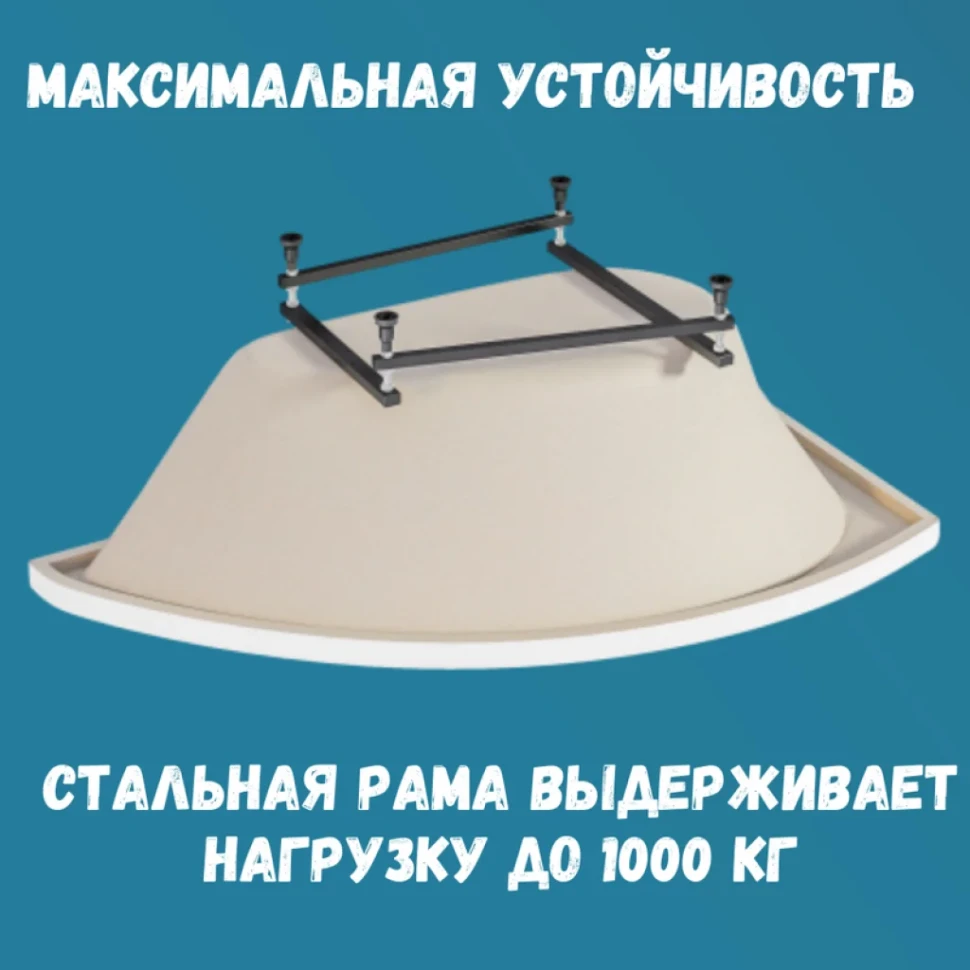 Комплект Акриловая ванна 1MarKa Piccolo L Премиум 150x75 см, угловая, левая, встраиваемая, белая, асимметричная, с экраном, со сливом-переливом