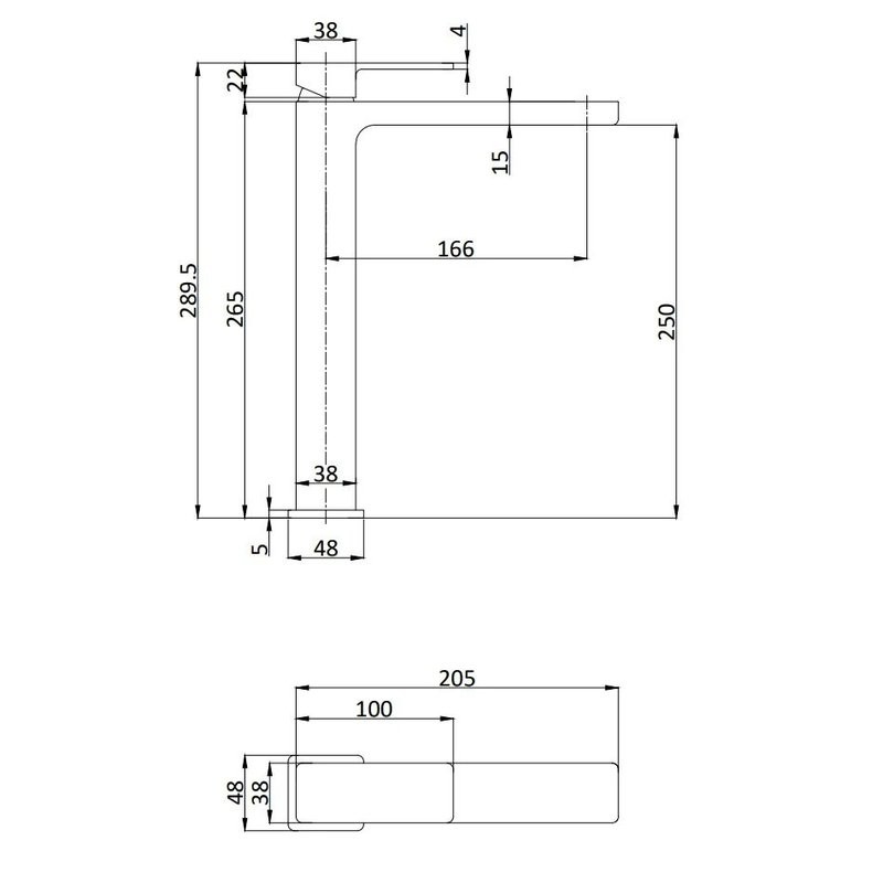Смеситель для раковины AQUAme Savona 250 темный металл AQM6814GM