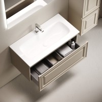 Тумба с раковиной Sancos Very 90 подвесная, beige soft, раковина СN7019