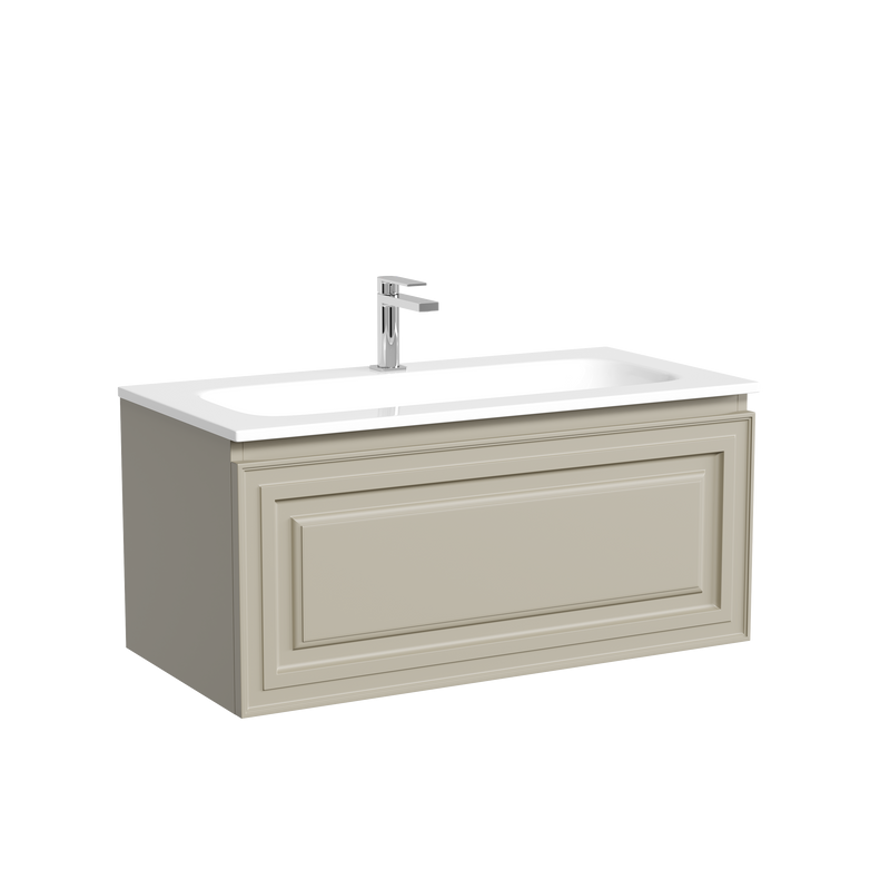 Тумба с раковиной Sancos Very 90 подвесная, beige soft, раковина СN7019