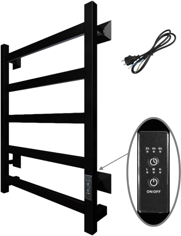 Полотенцесушитель электрический Тругор Пэк сп 20 60x50 с выключателем, черный