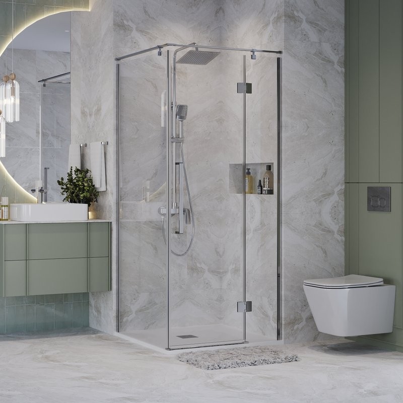 Душевой уголок Niagara Nova NG-6632-34 100x100, профиль хром, стекло прозрачное