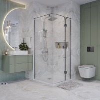 Душевой уголок Niagara Nova NG-6632-34 100x100, профиль хром, стекло прозрачное