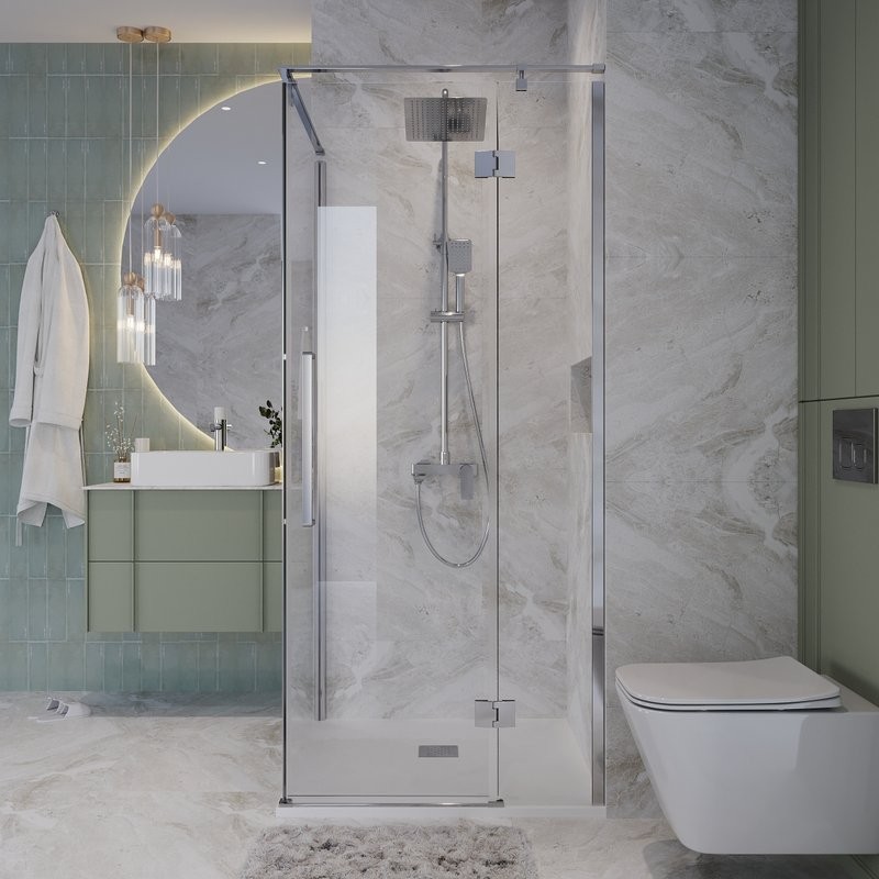 Душевой уголок Niagara Nova NG-6632-34 100x100, профиль хром, стекло прозрачное