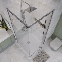 Душевой уголок Niagara Nova NG-6632-34 100x100, профиль хром, стекло прозрачное