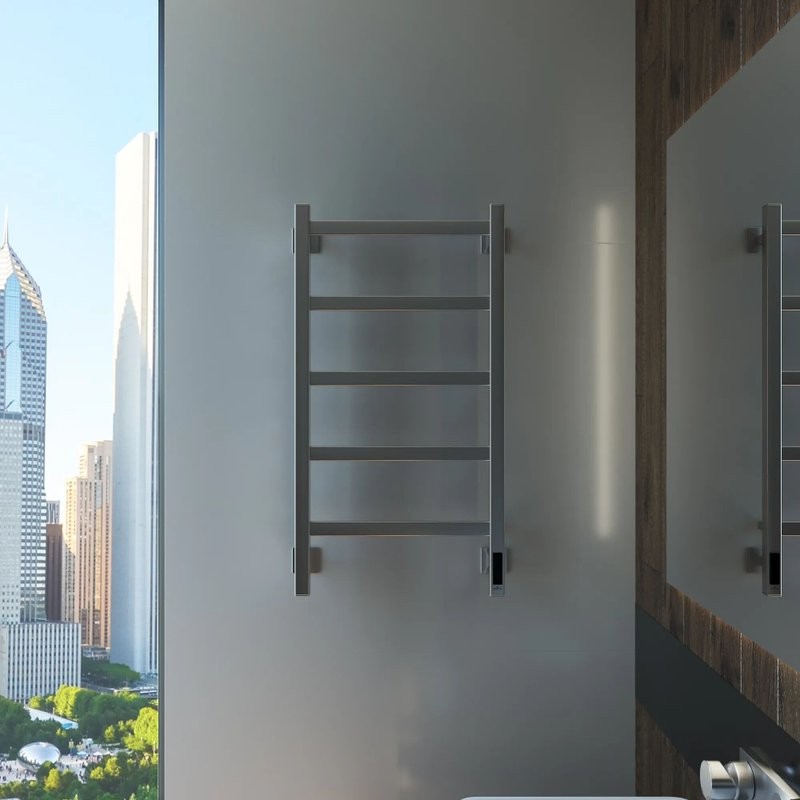 Полотенцесушитель электрический Grota Soffi K 430х800 NM EL 80x45 см, подключение справа, слева, скрытое подключение справа, матовый хром, лесенка