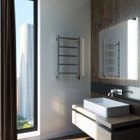 Полотенцесушитель электрический Grota Soffi K 430х800 NM EL 80x45 см, подключение справа, слева, скрытое подключение справа, матовый хром, лесенка