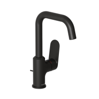 Смеситель для раковины Kludi X1 320273975 с донным клапаном, черный матовый