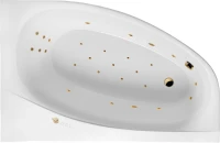 Акриловая ванна Excellent Kameleon Ultra R 170x110 см, угловая, правая, встраиваемая, с гидромассажем, белая, асимметричная, с каркасом, со сливом-переливом, фурнитура золото