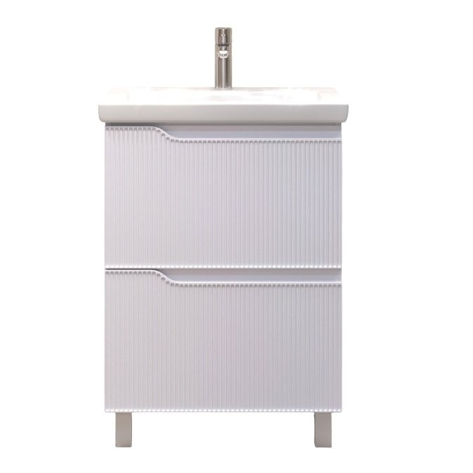 Тумба под раковину без столешницы Vigo Neo 60 напольная, 2 ящика, матовая белая