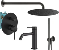 Комплект для ванной Plumberia Selection Ixo KITXO18NO53 С ВНУТРЕННЕЙ ЧАСТЬЮ, черный матовый