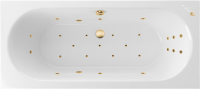 Акриловая ванна Excellent Oceana Slim Ultra 180x80 см, встраиваемая, с гидромассажем, белая, с каркасом, со сливом-переливом, фурнитура золото