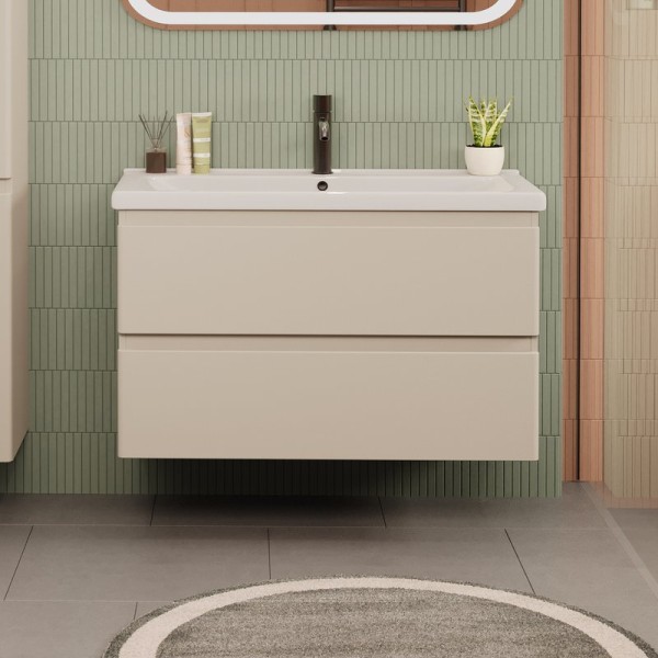 Тумба под раковину без столешницы SanStar Riana 100 подвесная, cappuccino