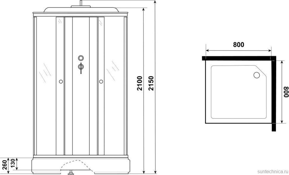 Душевая кабина Niagara Promo P90/26Q/MT 90х90 см