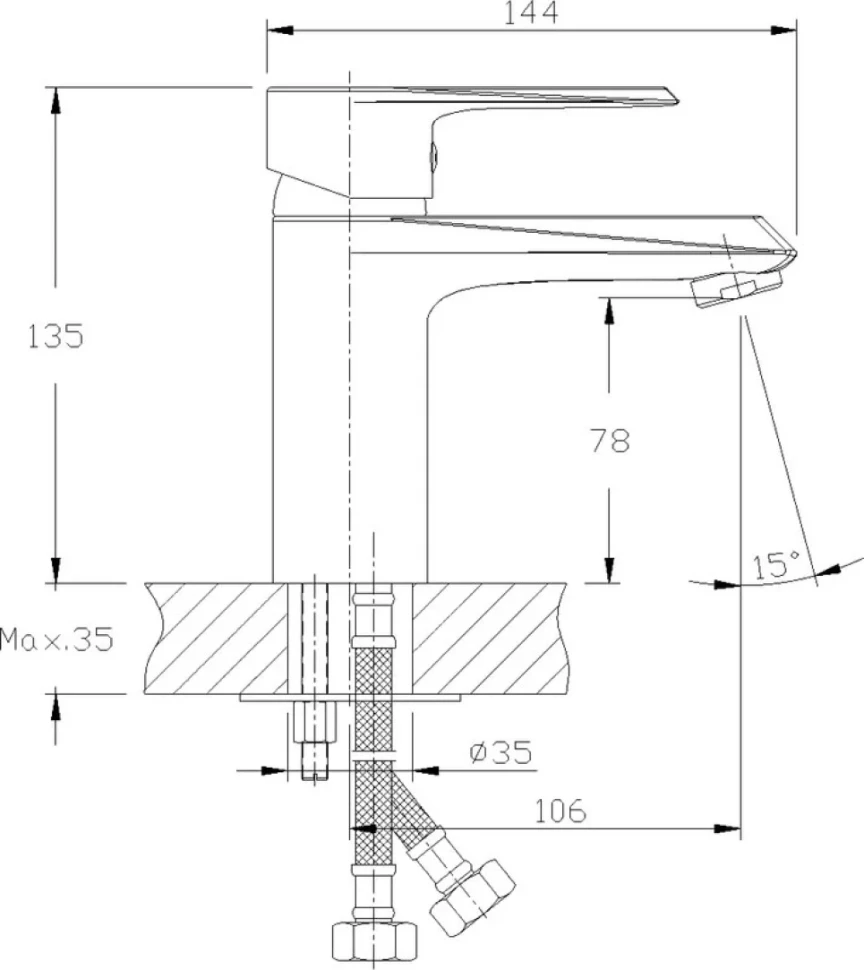 Смеситель для раковины Rossinka RS28 -11