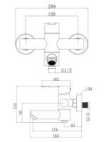 Смеситель для ванны с душем Agger Easy A3121200 хром глянцевый Смеситель для ванны с душем Agger Easy A3121200 хром глянцевый