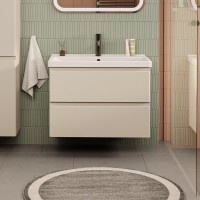 Тумба с раковиной SanStar Riana 80 подвесная, cappuccino, раковина Fest 80