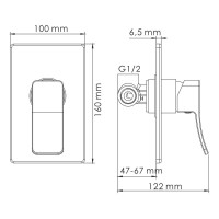 Встраиваемый смеситель для душа и ванны Wasserkraft Exter 1651 С ВНУТРЕННЕЙ ЧАСТЬЮ