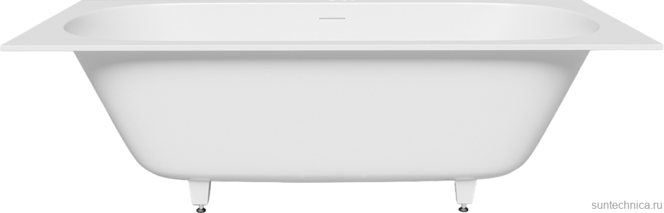 Ванна из искусственного камня Salini Ornella Axis Kit S-Sense 190x90 см, встраиваемая, матовая белая, на ножках, с донным клапаном