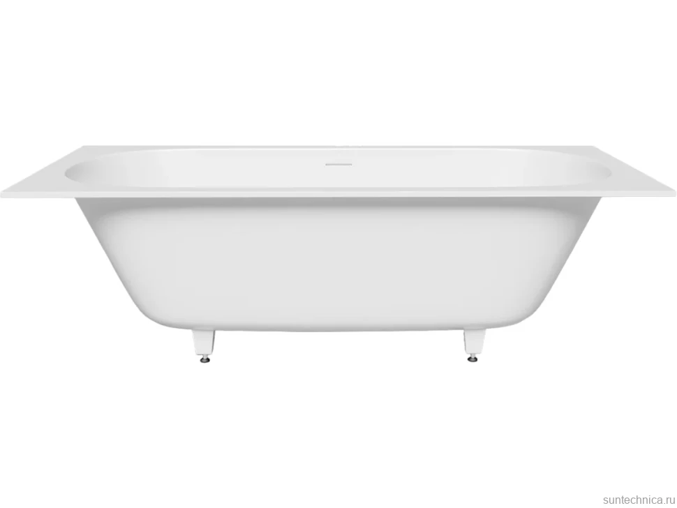 Ванна из искусственного камня Salini Ornella Axis Kit S-Sense 190x90 см, встраиваемая, матовая белая, на ножках, с донным клапаном